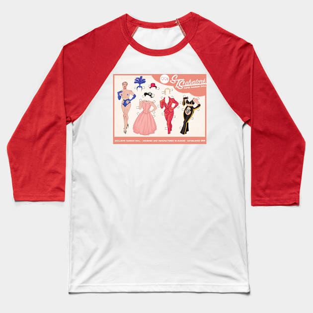 Saint Salvatoré Paper Doll Baseball T-Shirt by stickerjock